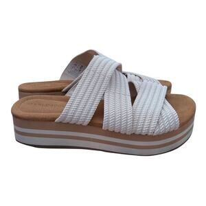 Kelsi Dagger Brooklyn Bohdi Platform Sandal Women’s 8/38.5 Tan Cream Minimalist